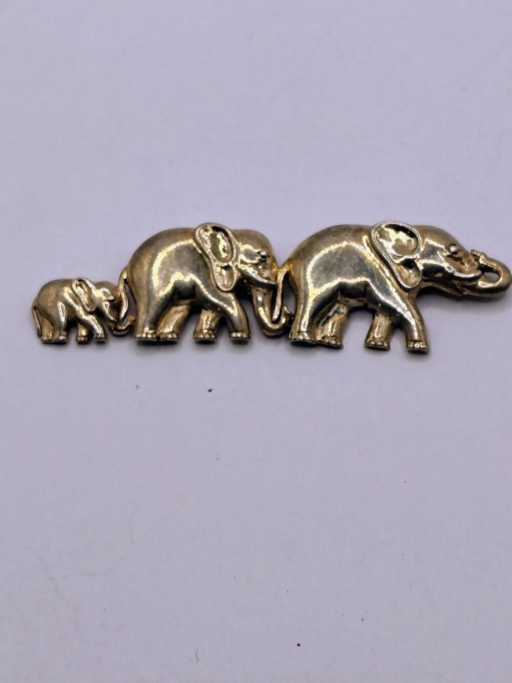 Vintage Sterling Silver Elephant Family Brooch Pin 3 Elephants 11.97g